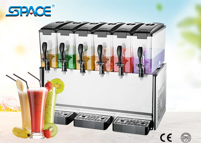Countertop Electric Fruit Juice Cooling Machine Six Tanks For Party / Cafeterias
